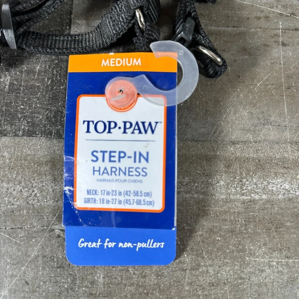 Top Paw Step In Harness Black Medium NWT N-17/23